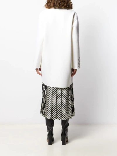 Valentino Compact Drap With Poetry Coat In Cream Color In Neutrals