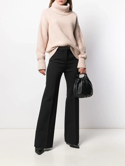 Shop Givenchy Crepe Wide-leg Trousers In Black