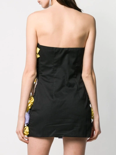 Shop Attico Strapless Embellished Mini Dress In Black