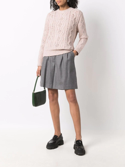Shop Apc Cut Out-detail Crew Neck Jumper In Nude