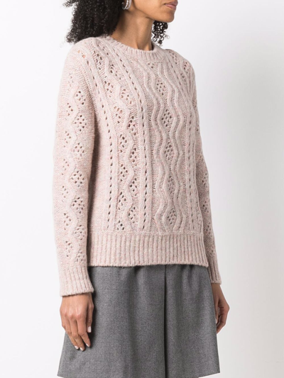 Shop Apc Cut Out-detail Crew Neck Jumper In Nude