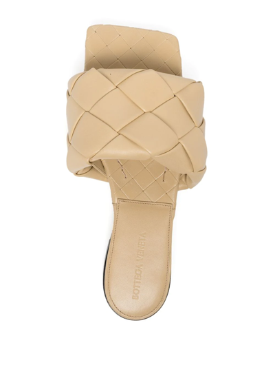 Shop Bottega Veneta Intrecciato Open Toe Leather Sandals In Nude
