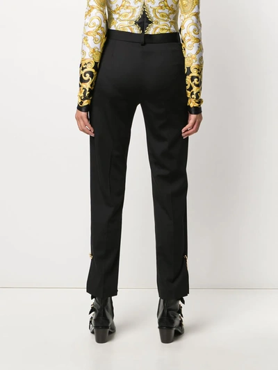 Shop Versace Medusa Safety Pin Trousers In Black