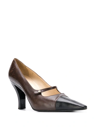 Pre-owned Chanel 2000s Two-tone 90mm Pumps In Brown