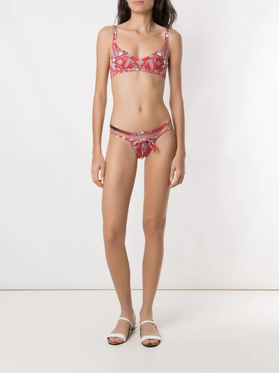 Shop Amir Slama Geometric Print Bikini Set In Red