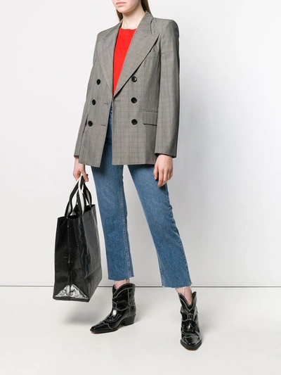 Shop Isabel Marant Étoile Double-breasted Blazer In Grey