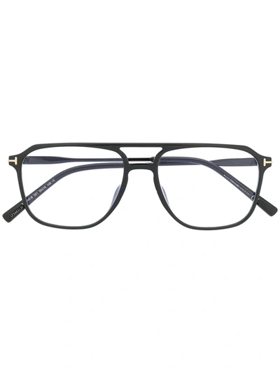 Shop Tom Ford Pilot-frame Glasses In Black