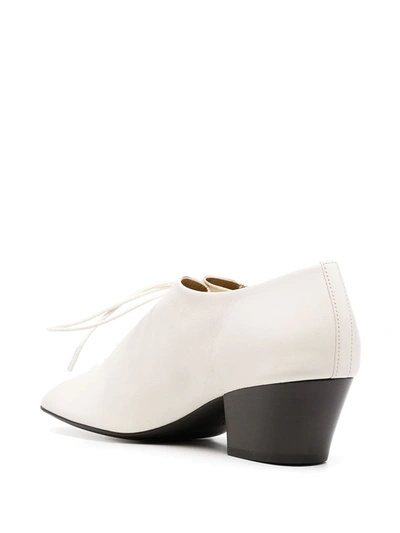Shop Lemaire Lace-up Leather Pumps In White