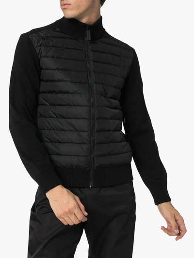 Shop Canada Goose Hybridge Knit Padded Jacket In Black