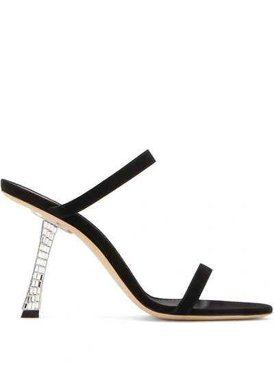 Giuseppe Zanotti Farrah Crystal Heel Sandals In Black