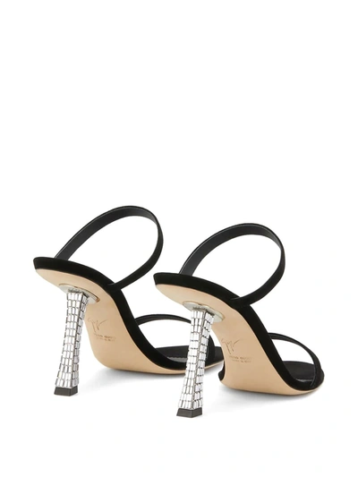 Giuseppe Zanotti Farrah Crystal Heel Sandals In Black