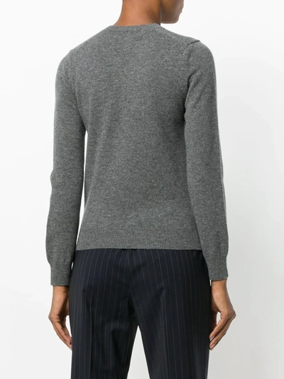 Shop Comme Des Garçons Knitted Heart Logo Sweater In Grey