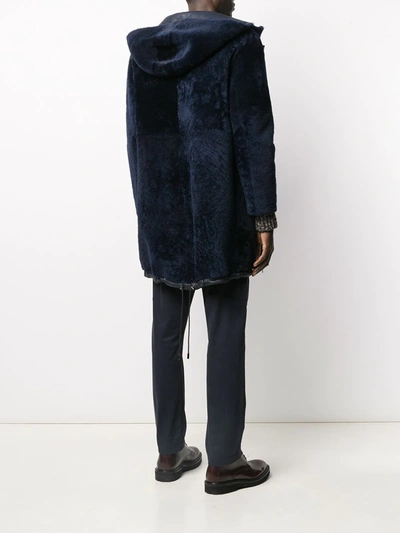 Shop Liska Reversible Hooded Coat In Blue