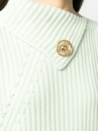 Shop Jw Anderson Asymmetric Collar Sweater In Green