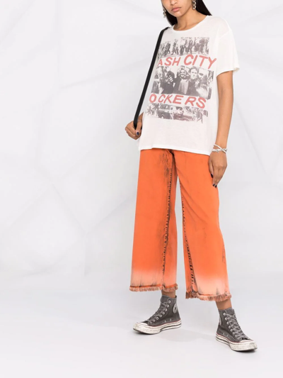 R13 The Clash City Rockers Graphic Print Cotton Cashmere Blend Band T-shirt In Nude