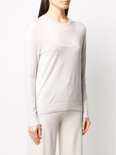 Shop Pringle Of Scotland Round Neck Jumper In Neutrals