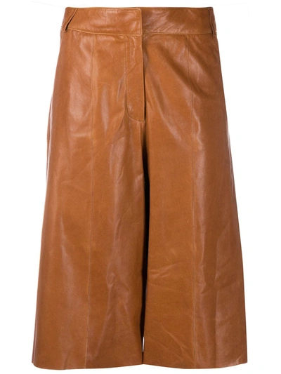 Shop Arma High Rise Cropped Trousers In Brown