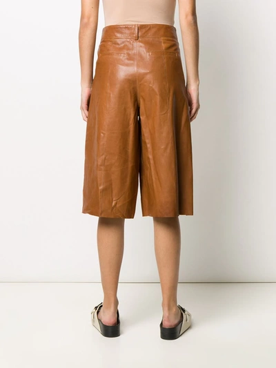 Shop Arma High Rise Cropped Trousers In Brown