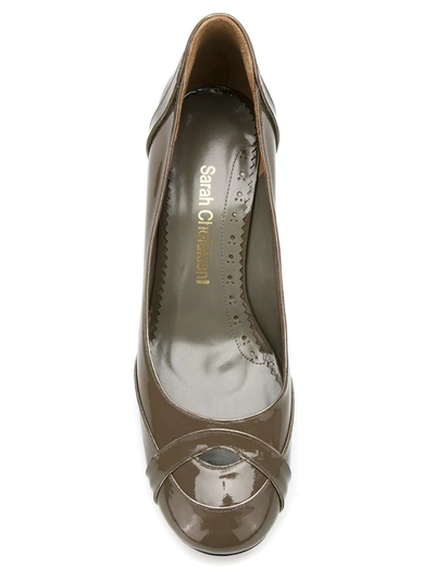 Shop Sarah Chofakian Leather Pumps In Brown