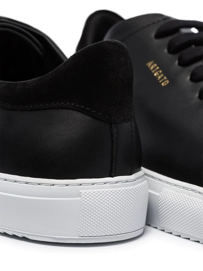 Axel Arigato 90 Clean Black Low Top Sneakers With Logo Lettering On The Side In Leather Man In Black