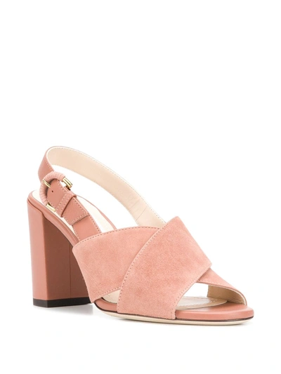 Shop Tod's Slingback Sandals In Pink
