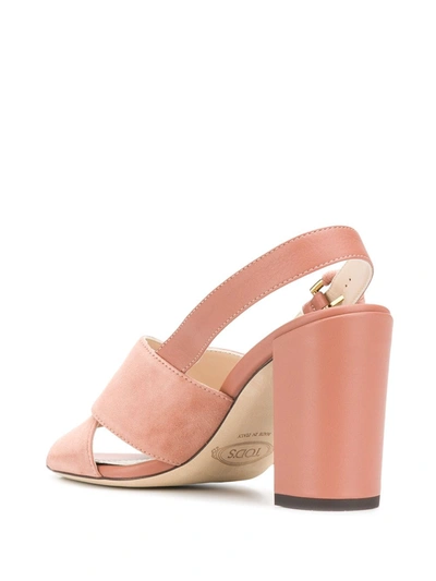 Shop Tod's Slingback Sandals In Pink