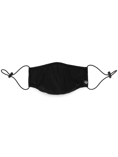 Shop Mostly Heard Rarely Seen Pinstripe Face Mask In Black
