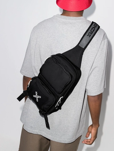 Shop Kenzo Active One-shoulder Backpack In Black