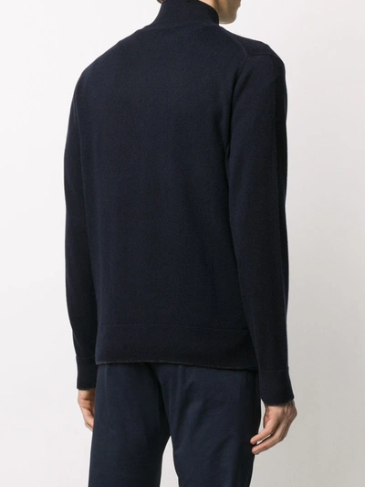N•peal The Hyde Zip-up Cardigan In Blue