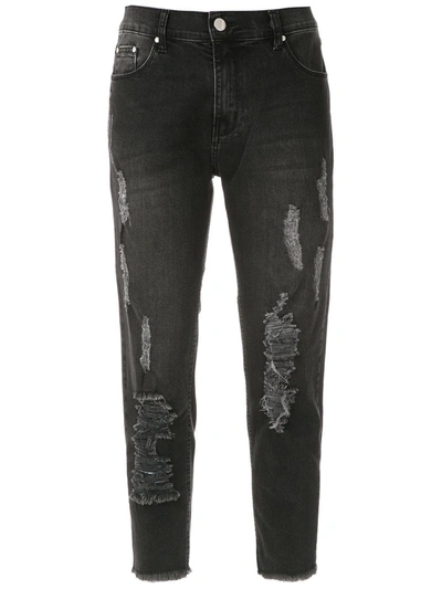 Shop Amapô Indie Boyfriend Jeans In Black