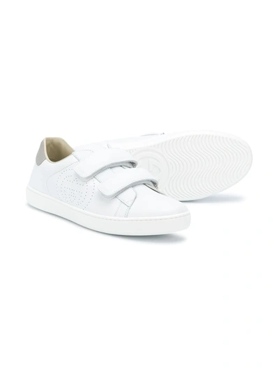 Shop Gucci Gg Touch Strap Sneakers In White