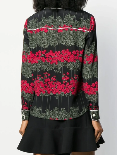 Shop Red Valentino Dreaming Peony-print Shirt In Black