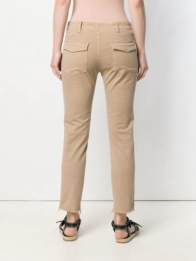 Shop Nili Lotan Jenna Twill Slim-fit Trousers In Neutrals