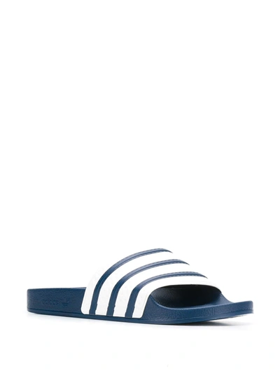 Adidas Originals Adilette Stripe Sport Slide In Blue