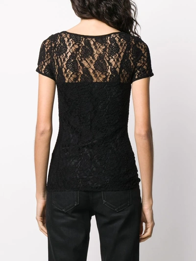 Shop Dolce & Gabbana Lace Logo Band T-shirt In Black