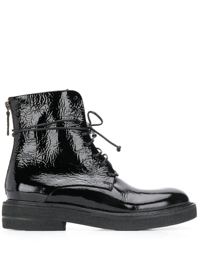 Shop Marsèll Varnished Ankle Boots In Black