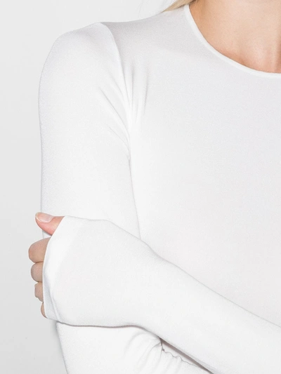 Shop Wolford Berlin Long-sleeve Bodysuit In White