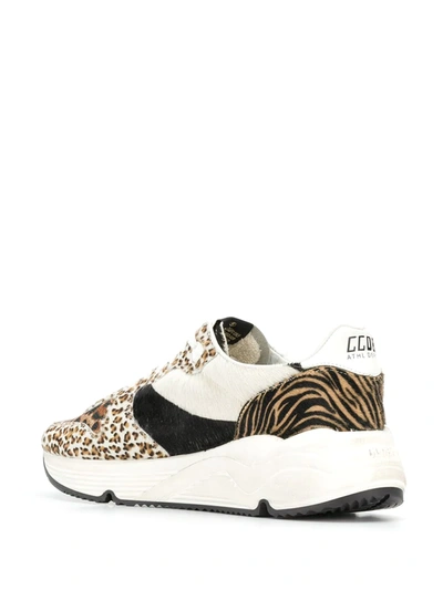 Shop Golden Goose Leopard Print Low Top Sneakers In Brown