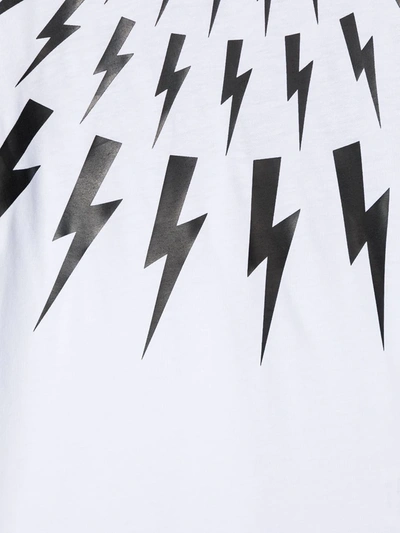 Shop Neil Barrett Lightning Bolt Print T-shirt In White