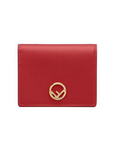 Shop Fendi F Is  Compact Wallet In Red