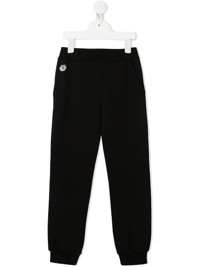 Shop Philipp Plein Junior Teddy Bear-print Sweatpants In Black