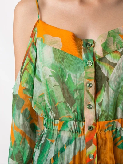 Amir Slama Printed Maxi Silk Dress In Green
