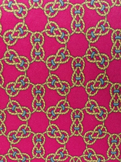 Pre-owned Hermes 2000's  Knot Pattern Tie In Pink