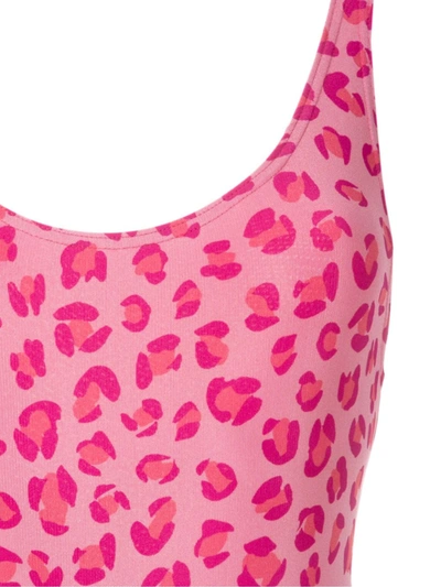 Amir Slama Leopard-print Open Back One Piece In Pink