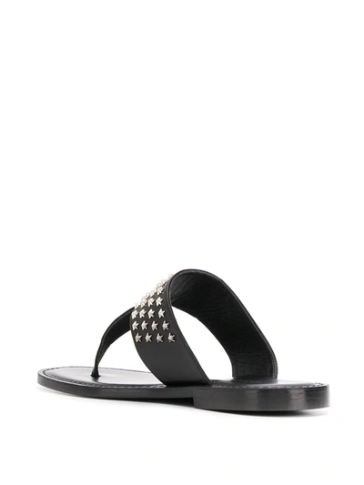 Shop Philipp Plein Star Studs Flip-flops In 02 Black