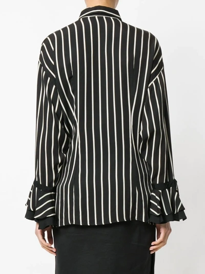 Pre-owned Versace Striped Shirt In Black