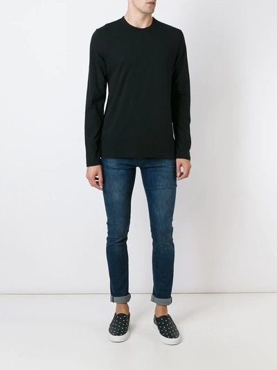 James Perse Dry Touch Crew Neck Top In Black