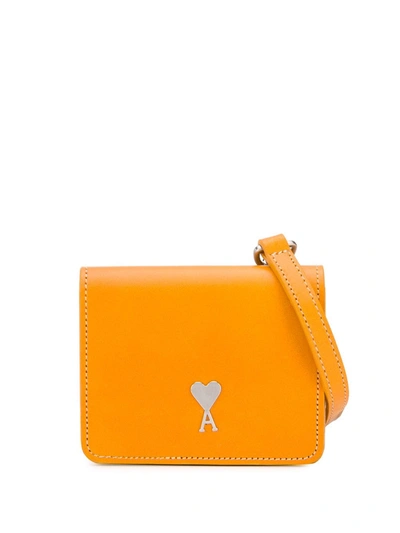 Shop Ami Alexandre Mattiussi Mini Accordeon Bag In Yellow
