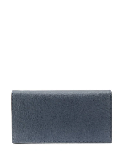 Shop Marni Bellows Wallet With Strap In Blue