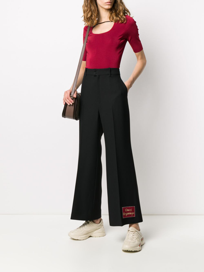 Shop Gucci Orgasmique Flared Trousers In Black
